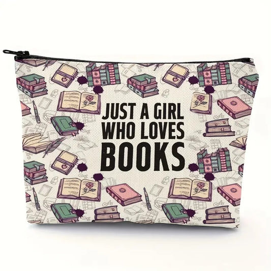 Just A Girl Who Loves Books Toiletries Portable Zipper Bag