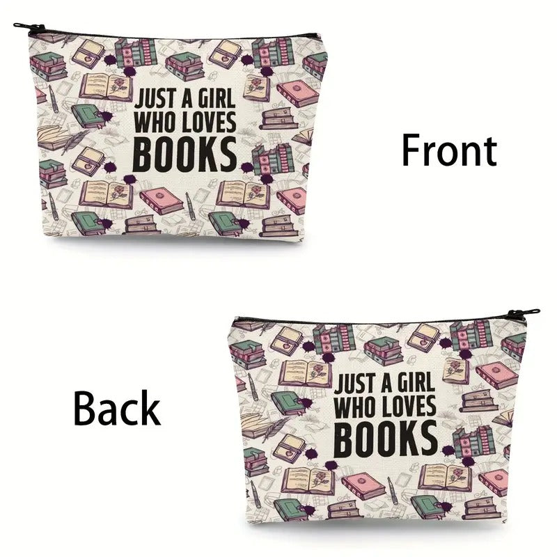 Just A Girl Who Loves Books Toiletries Portable Zipper Bag