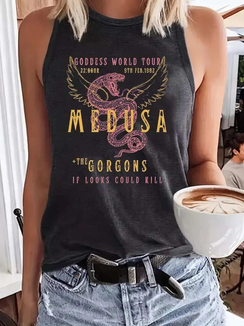 Medusa Rock Band Sleeveless Tank Top