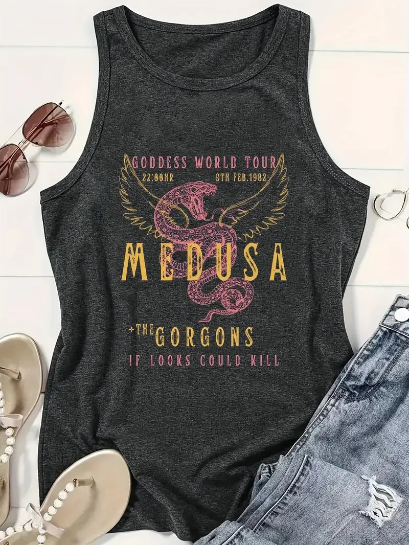 Medusa Rock Band Sleeveless Tank Top