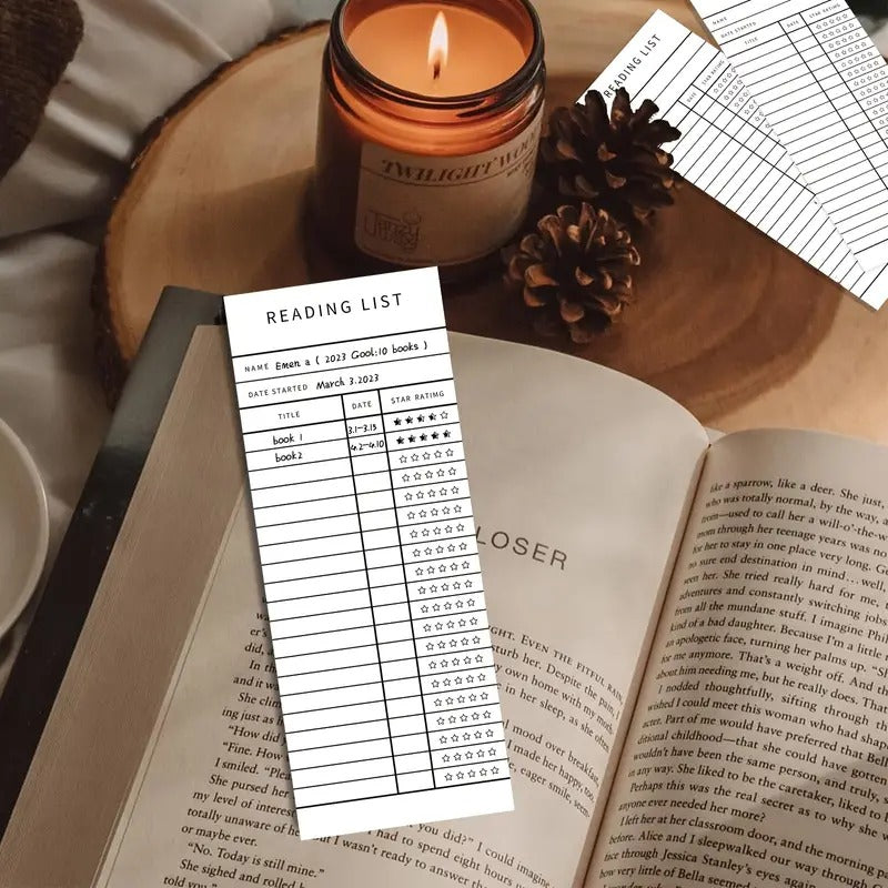 3"X8" Personal Library Card Reading List/Log Bookmark