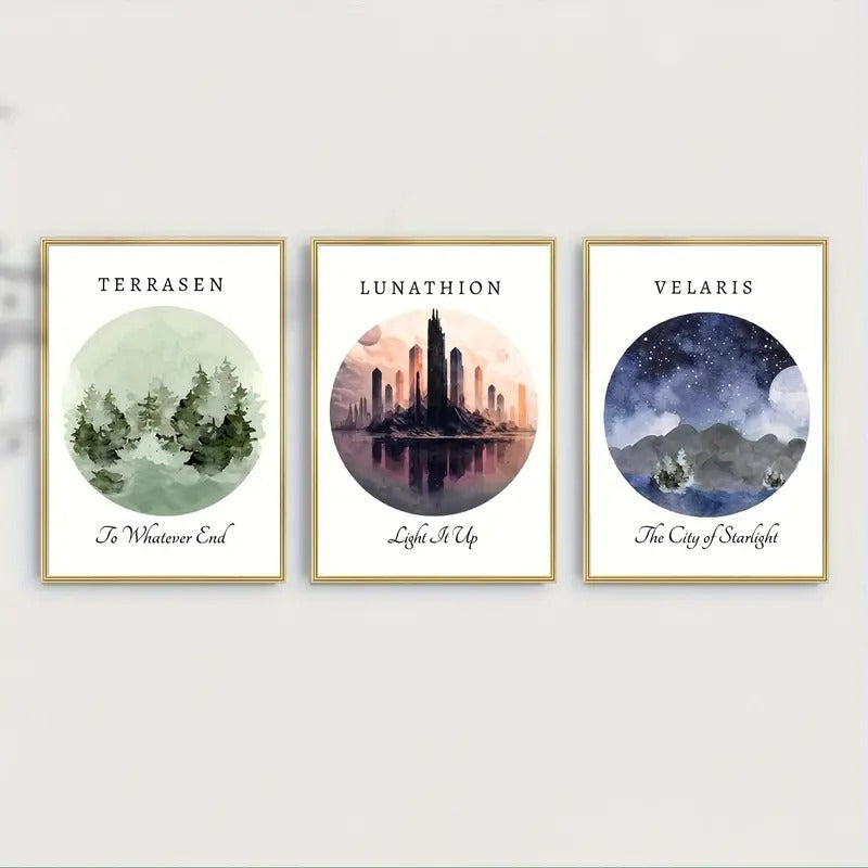 Watercolor Art Prints, Throne Of Glass, Canvas Print Poster