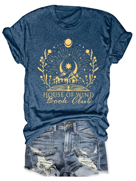 House Of Wind Book Club Print Crew Neck T-Shirt ACOTAR