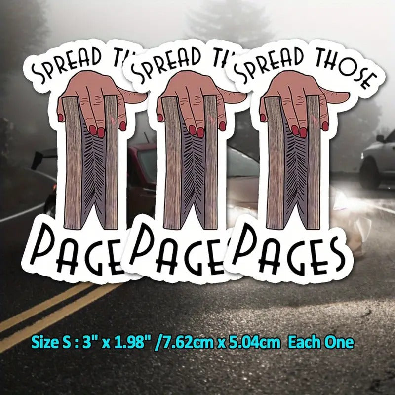 Spread Those Pages Sticker Kindle Sticker, Bookish Gifts, Motivational Quote Stickers For Teens Adult And Reading Lovers, Funny Book Stickers