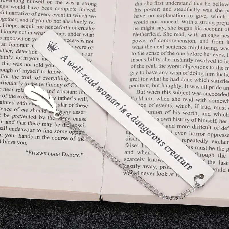 Stainless Steel A Well-Read Woman Is A Dangerous Creature Bookmark