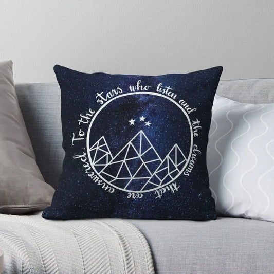 To the Stars Who Listen Square Throw Pillow Cover/Case 