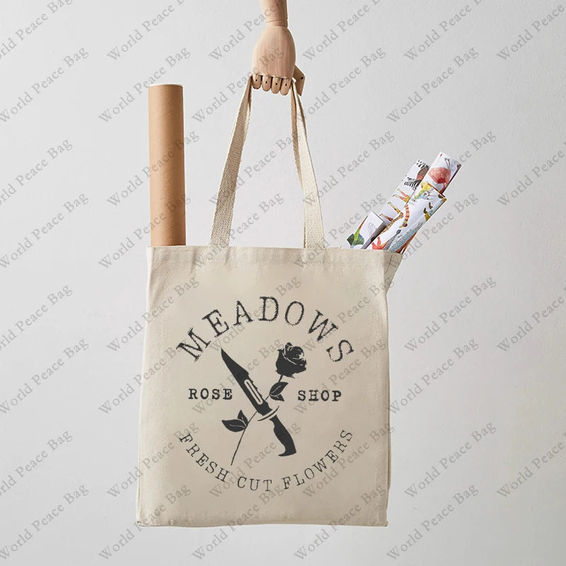 1 Pc Haunting Adeline Zade Meadows Pattern Tote Bag Canvas Shoulder Bag for Romance of the Stars Dark Romance Gift for Her T