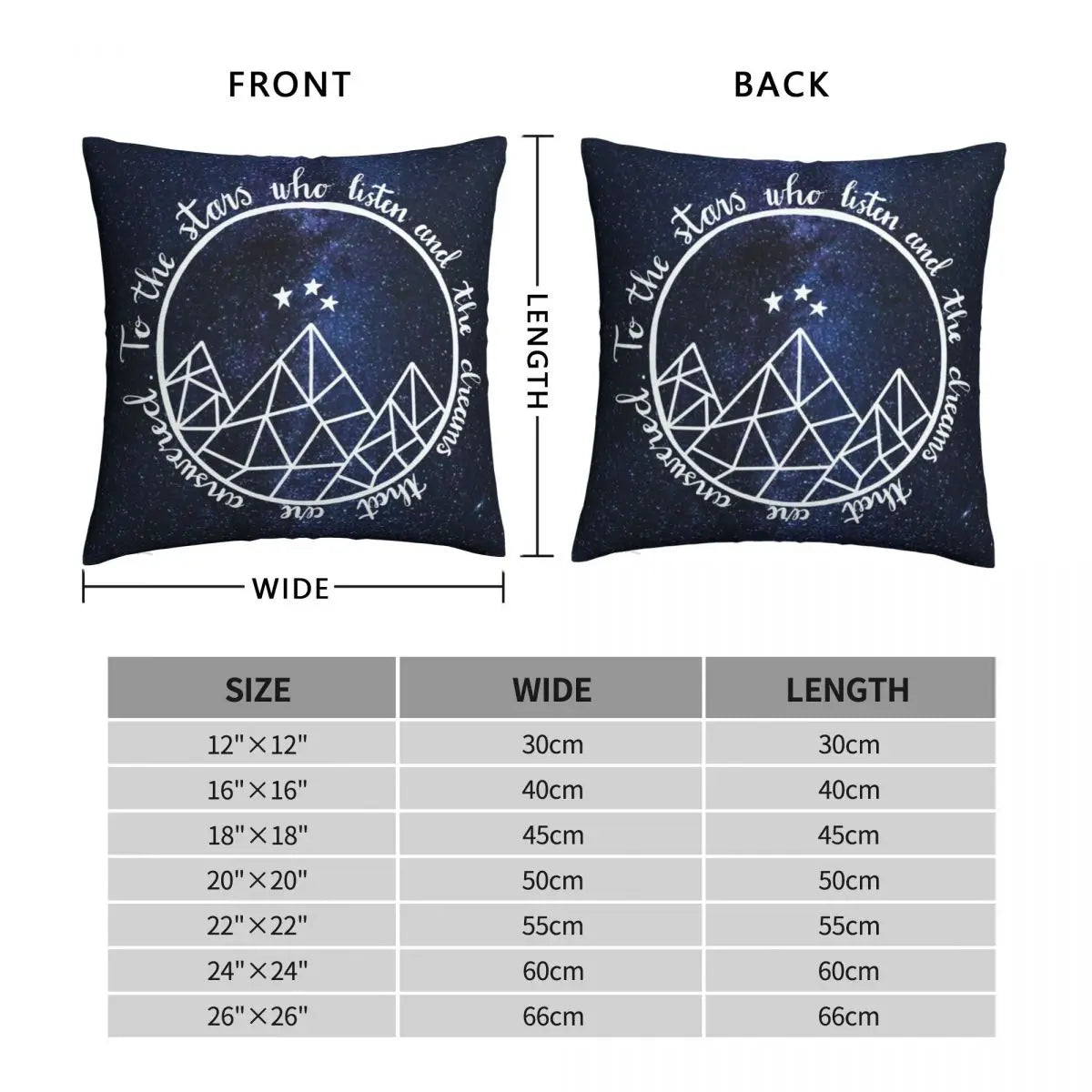 To the Stars Who Listen Square Throw Pillow Cover/Case 