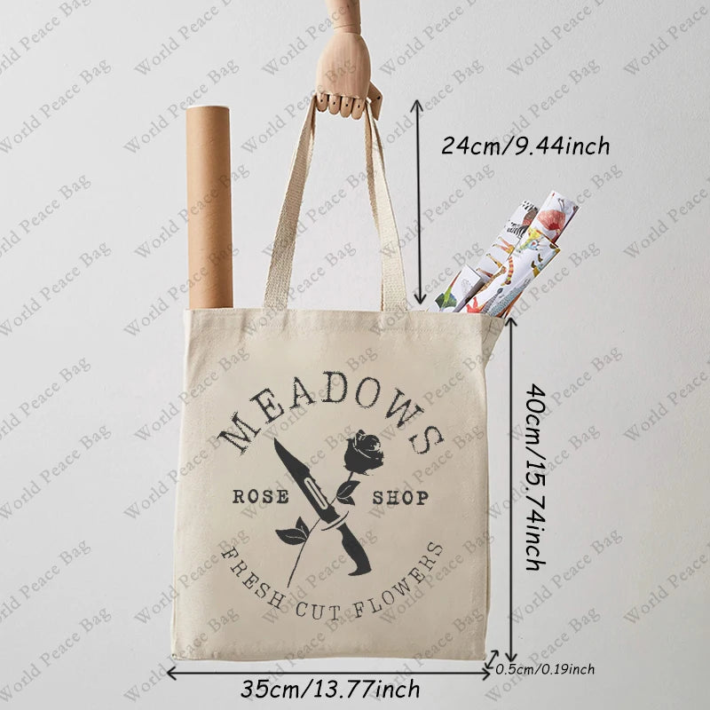 1 Pc Haunting Adeline Zade Meadows Pattern Tote Bag Canvas Shoulder Bag for Romance of the Stars Dark Romance Gift for Her T