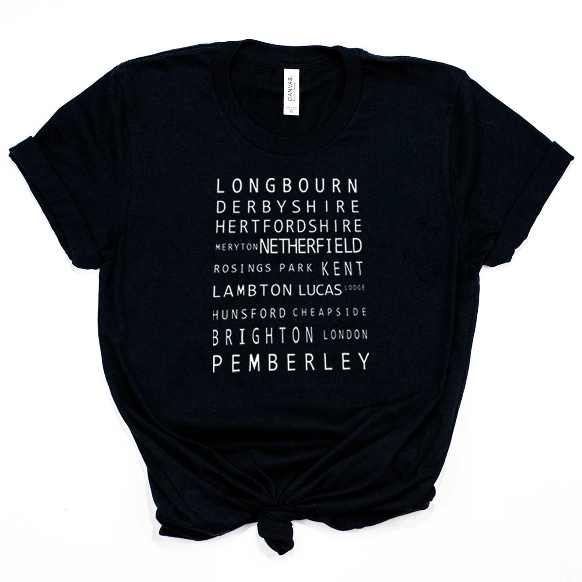 Jane Austen Locations Print T-Shirt